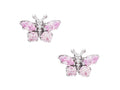 FJC Finejewelers 925 Sterling Silver Small Butterfly Earrings with Pink CZ's