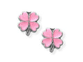 FJC Finejewelers 925 Sterling Silver Small Pink 4 Leaf Clover Earrings