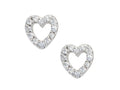 FJC Finejewelers 925 Sterling Silver Small Open Heart Earrings with White CZ's