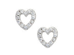 FJC Finejewelers 925 Sterling Silver Small Open Heart Earrings with White CZ's