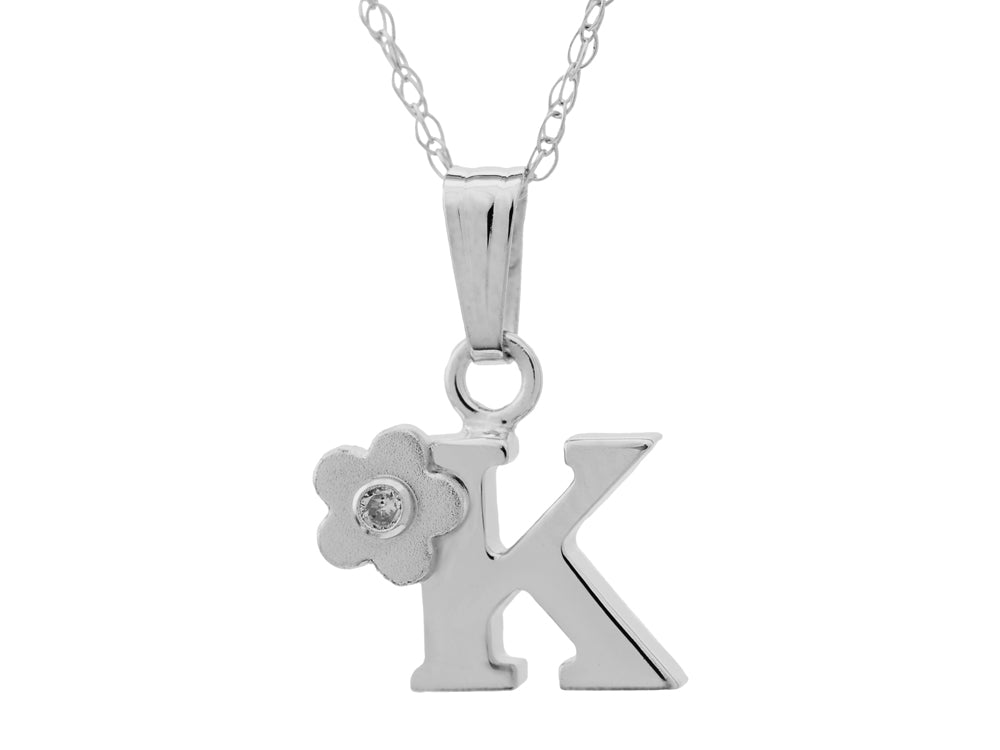 FJC Finejewelers 925 Sterling Silver Small Letter K Charm Pendant Necklace on 14 Inch Chain