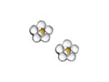 FJC Finejewelers 925 Sterling Silver Small White and Yellow Flower Earrings