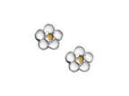 FJC Finejewelers 925 Sterling Silver Small White and Yellow Flower Earrings