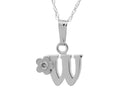 FJC Finejewelers 925 Sterling Silver Small Letter W Charm Pendant Necklace on 14 Inch Chain
