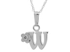 FJC Finejewelers 925 Sterling Silver Small Letter W Charm Pendant Necklace on 14 Inch Chain