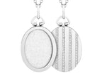 FJC Finejewelers Sterling Silver Oval Picture Charm Pendant Necklace