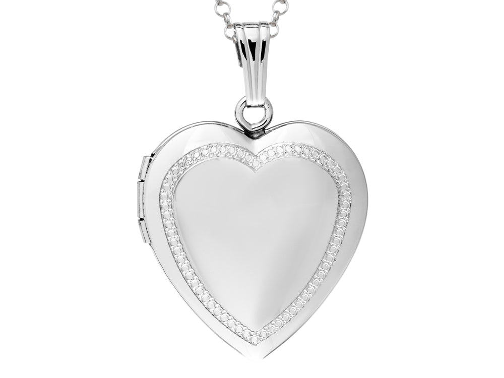 FJC Finejewelers Sterling Silver Adult Heart Shaped Locket Pendant Necklace