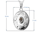 FJC Finejewelers Sterling Silver Oval Locket Pendant Necklace with Genuine White Topaz April Birthstone