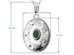 FJC Finejewelers Sterling Silver Oval Locket Pendant Necklace with Genuine Emerald May Birthstone