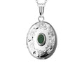 FJC Finejewelers Sterling Silver Oval Locket Pendant Necklace with Genuine Emerald May Birthstone
