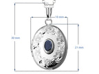 FJC Finejewelers Sterling Silver Oval Locket Pendant Necklace with Genuine Sapphire September Birthstone