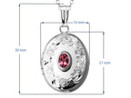 FJC Finejewelers Sterling Silver Oval Locket Pendant Necklace with Genuine Pink Tourmaline October Birthstone