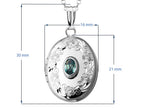FJC Finejewelers Sterling Silver Oval Locket Pendant Necklace with Genuine Blue Topaz December Birthstone