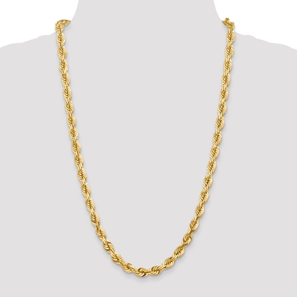 FJC Finejewelers 9 Inch 14k 7mm bright-cut Rope Chain Ankle Bracelet (Smaller Ankles)