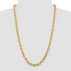 FJC Finejewelers 9 Inch 14k 7mm bright-cut Rope Chain Ankle Bracelet (Smaller Ankles)