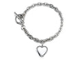FJC Finejewelers Sterling Silver Heart Charm Locket Toggle Bracelet