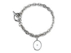 FJC Finejewelers Sterling Silver Oval Charm Locket Toggle Bracelet