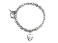 FJC Finejewelers Sterling Silver Heart Charm Toggle Bracelet