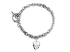 FJC Finejewelers Sterling Silver Heart Charm Toggle Bracelet