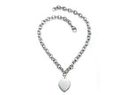 FJC Finejewelers Sterling Silver 18 inches Heart Drop Charm Necklace