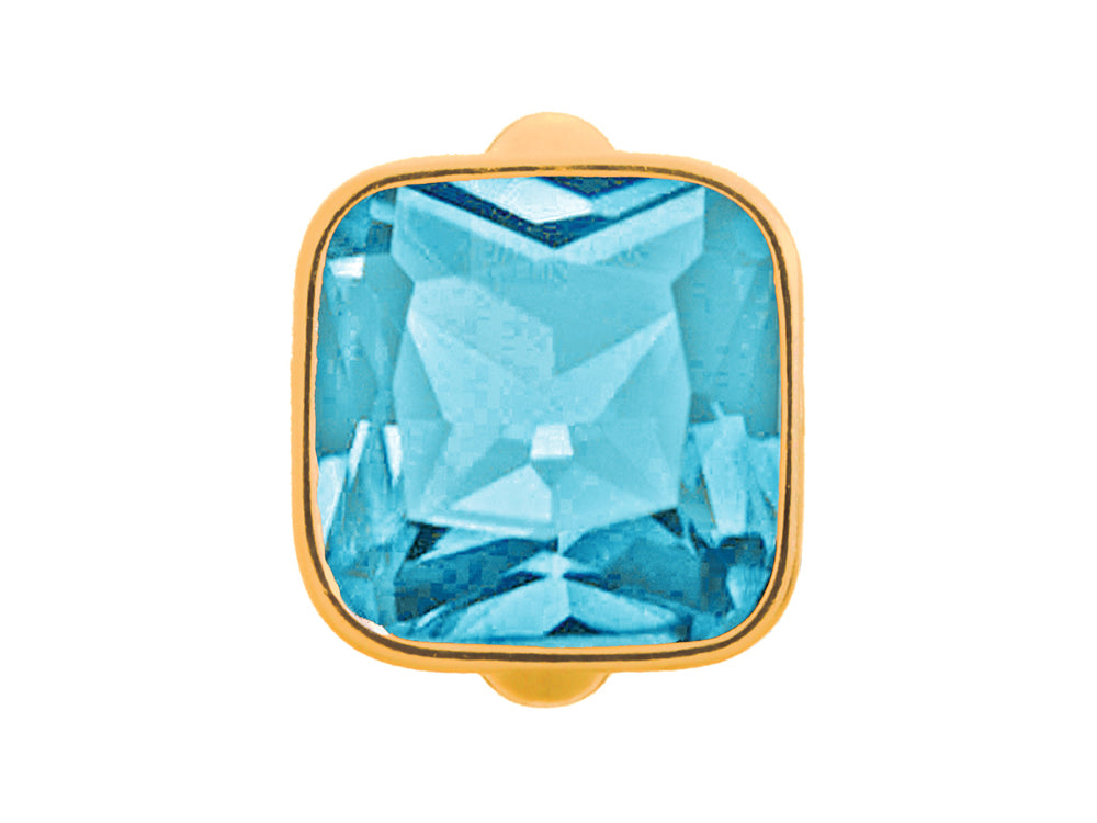 Endless Jewelry Big Sky Blue Cube Sky Blue Crystal Gold-Tone Finish