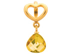Endless Jewelry Citrine Heart Grip Drop Citrine Crystal Gold-Tone Finish