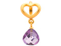 Endless Jewelry Amethyst Heart Grip Drop Amethyst Crystal Gold-Tone Finish