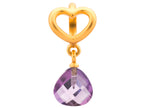 Endless Jewelry Amethyst Heart Grip Drop Amethyst Crystal Gold-Tone Finish