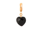 Endless Jewelry Black Heart Cut Drop Black Crystal Gold-Tone Finish