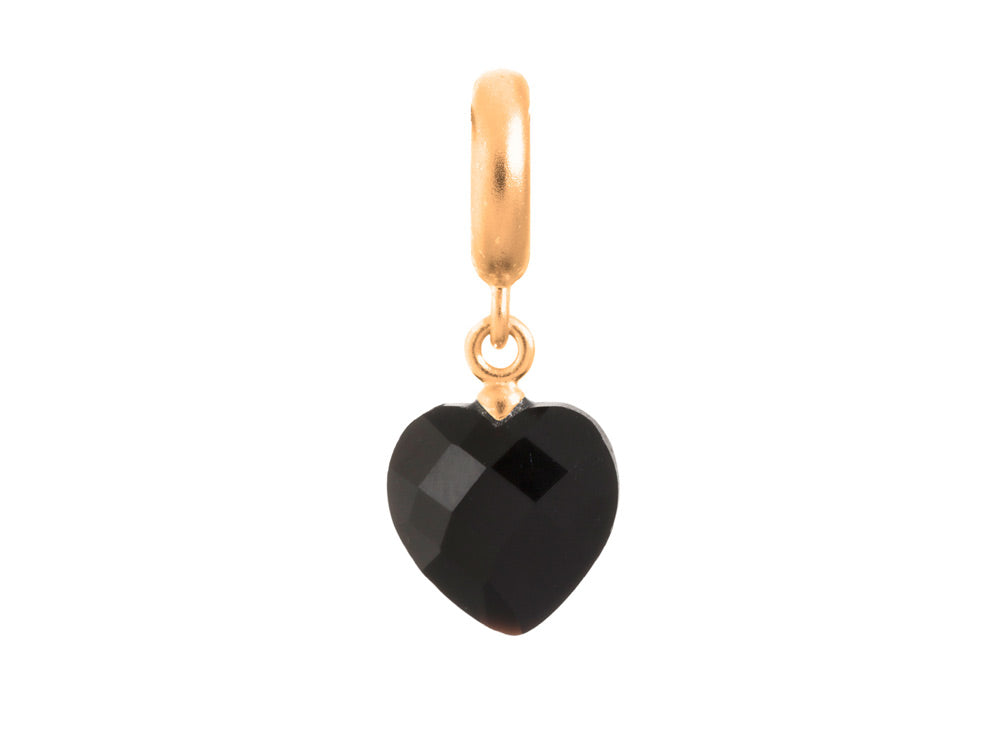 Endless Jewelry Black Heart Cut Drop Black Crystal Gold-Tone Finish