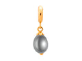 Endless Jewelry Grey Pearl Drop Grey Pearl Gold-Tone Finish