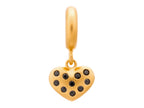 Endless Jewelry Black Million Heart Drop Black Cubic Zirconia Gold-Tone Finish
