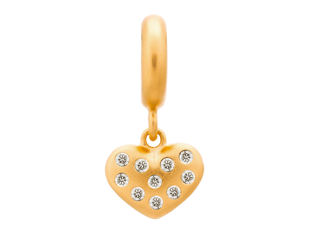 Endless Jewelry White Million Heart Drop White Cubic Zirconia Gold-Tone Finish