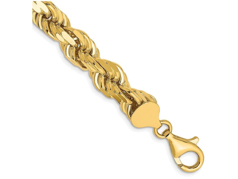 FJC Finejewelers 9 Inch 14k 8mm bright-cut Rope Chain Ankle Bracelet (Smaller Ankles)