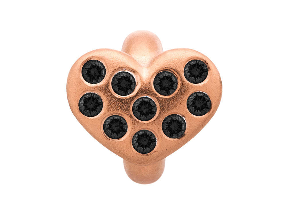 Endless Jewelry Black Heart Of Love Black Cubic Zirconia Rose Gold-Tone Finish