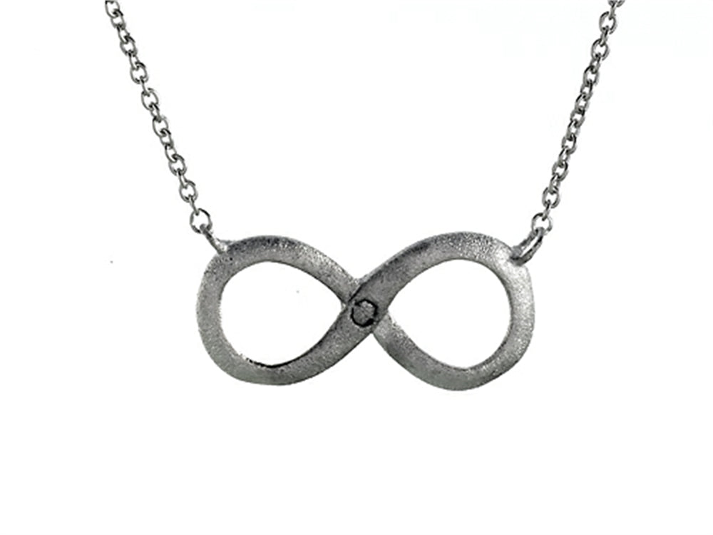 Finejewelers 925 Sterling Silver Satin Infiniti Pendant Necklace on 18 Inch Chain