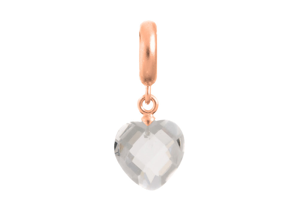 Endless Jewelry Clear Heart Cut Drop Clear Crystal Rose Gold-Tone Finish