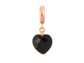 Endless Jewelry Black Heart Cut Drop Black Crystal Rose Gold-Tone Finish