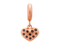 Endless Jewelry Black Million Heart Drop Black Cubic Zirconia Rose Gold-Tone Finish
