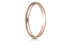 Benchmark® 14k Rose Gold 2mm High Polished Milgrain Center Design Wedding Band Ring
