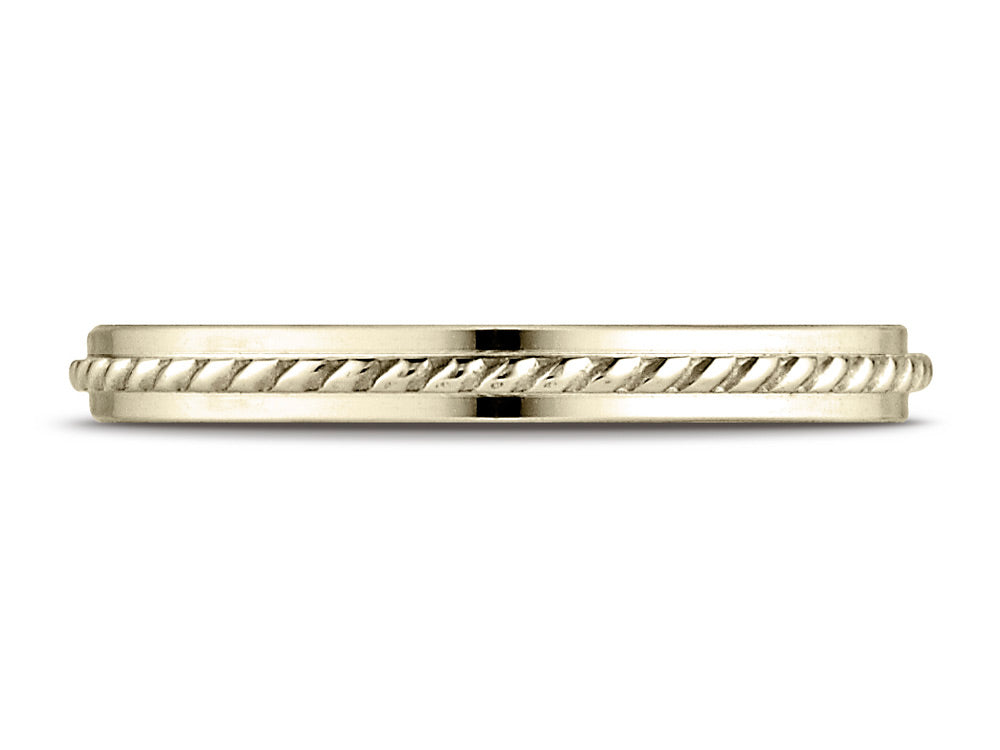 Benchmark® 14k Gold 2mm High Polished Rope Center Design Wedding Band Ring