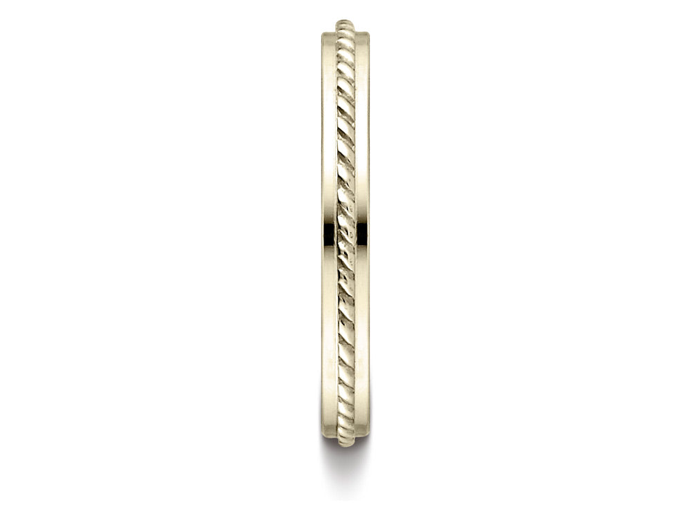 Benchmark® 14k Gold 2mm High Polished Rope Center Design Wedding Band Ring