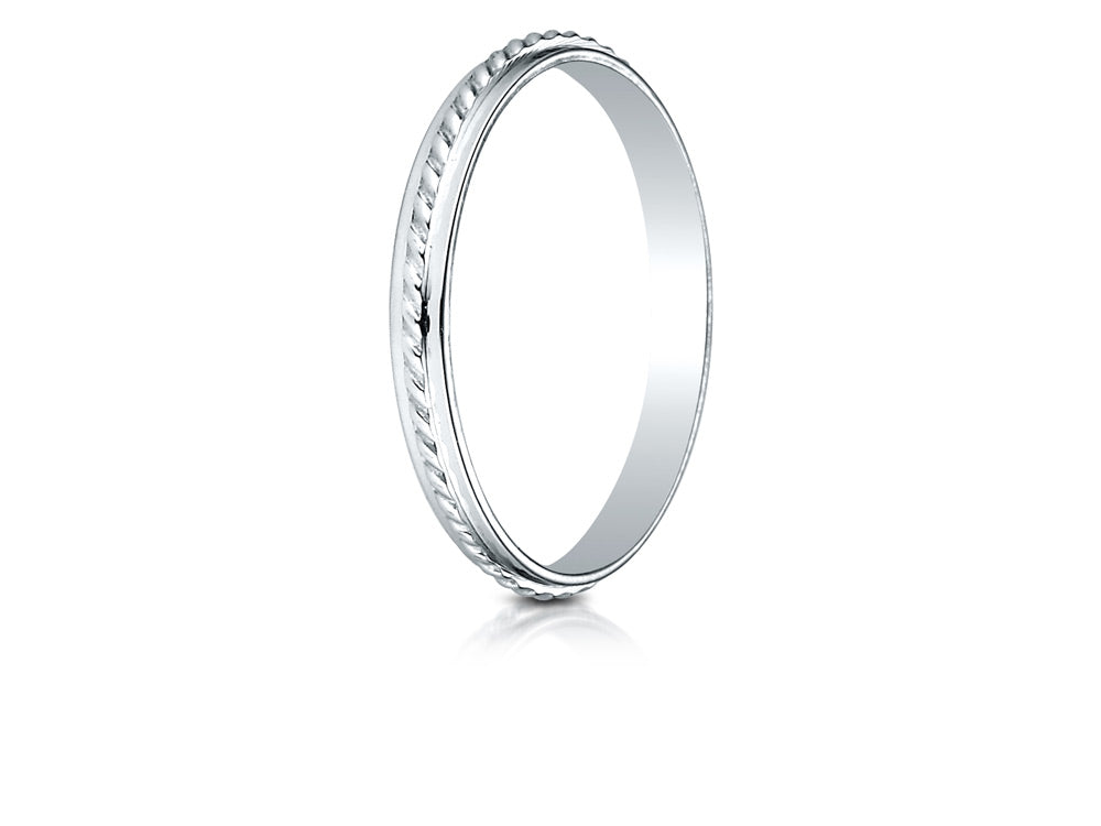 Benchmark® 14k Gold 2mm High Polished Rope Center Design Wedding Band Ring