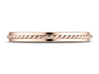 Benchmark® 14k Rose Gold 2mm High Polished Rope Center Design Wedding Band Ring