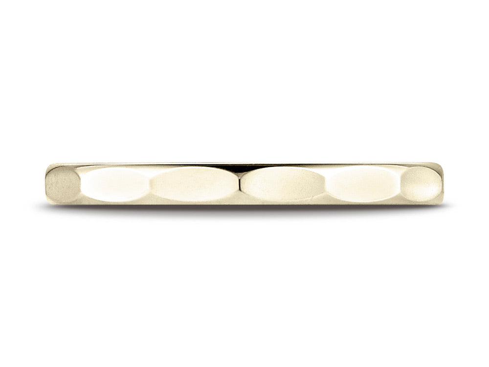 Benchmark® 14k Gold 2mm High Polished Faceted Design Wedding Band Ring