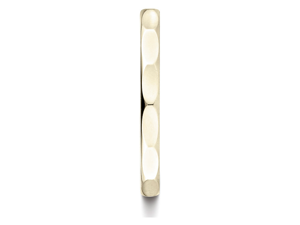 Benchmark® 14k Gold 2mm High Polished Faceted Design Wedding Band Ring