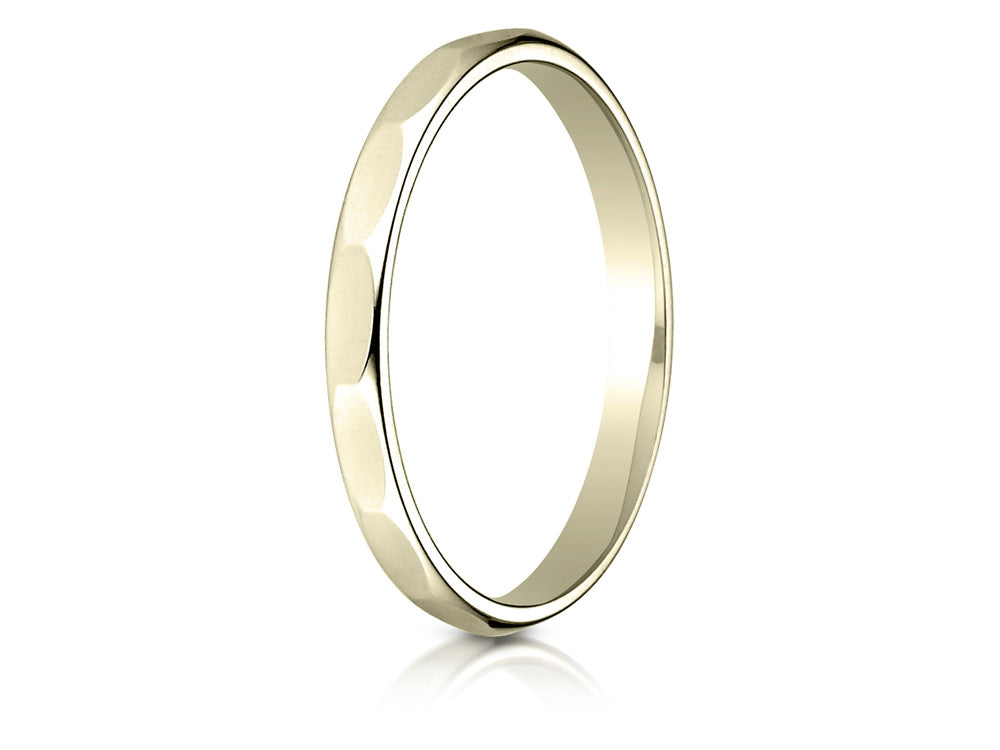 Benchmark® 14k Gold 2mm High Polished Faceted Design Wedding Band Ring
