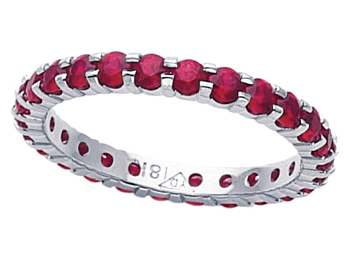 Karina B™ Genuine Ruby Shared Prongs Eternity Band