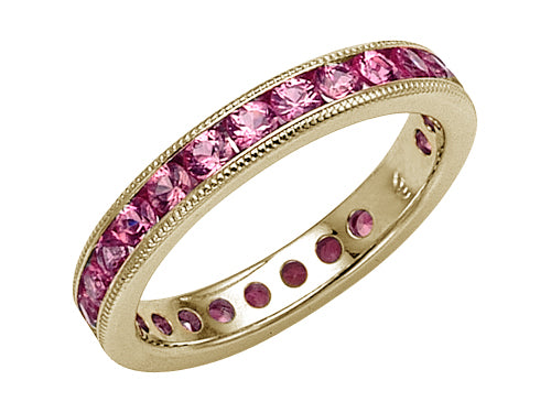 Karina B™ Pink Sapphire Eternity Band With Millgrain