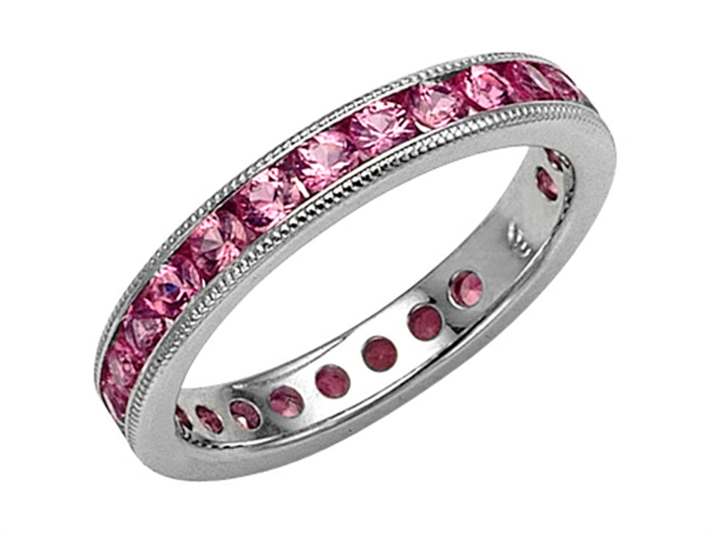 Karina B™ Pink Sapphire Eternity Band With Millgrain